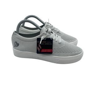 Skechers Street Poppy Stream Lined Mesh Knit Shoes Comfort Gray Womens 7.5